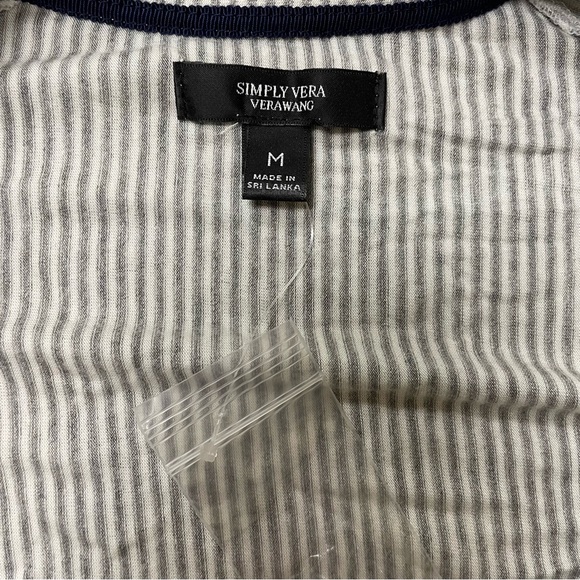 Simply Vera Vera Wang Pajamas Lakeside Lounging Short Sleeve Button Front Pocket - Picture 3 of 8